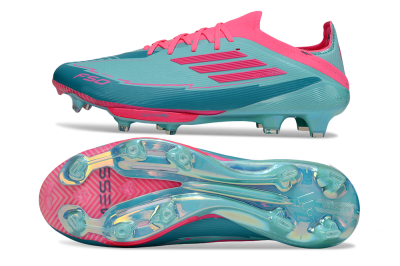 Men's Messi x Adidas F50+ Elite Lightstrike Pro FG Firm Ground Low-Tops Football Boots - Jade/Pink
