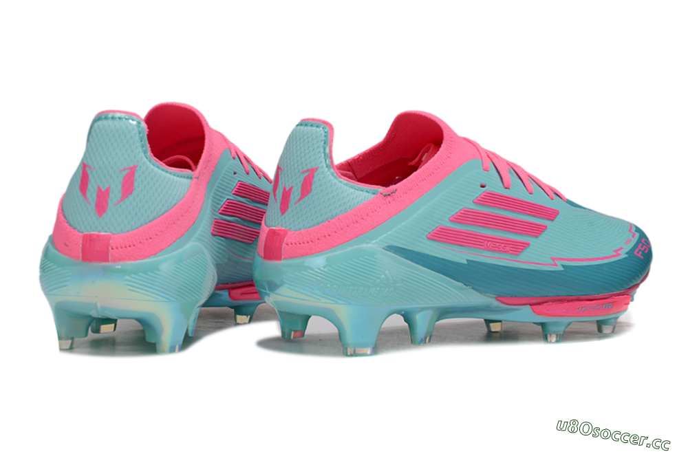 Men's Messi x Adidas F50+ Elite Lightstrike Pro FG Firm Ground Low-Tops Football Boots - Jade/Pink 6