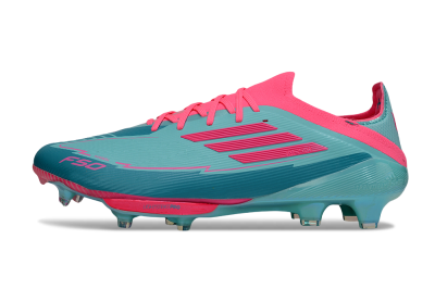 Men's Messi x Adidas F50+ Elite Lightstrike Pro FG Firm Ground Low-Tops Football Boots - Jade/Pink