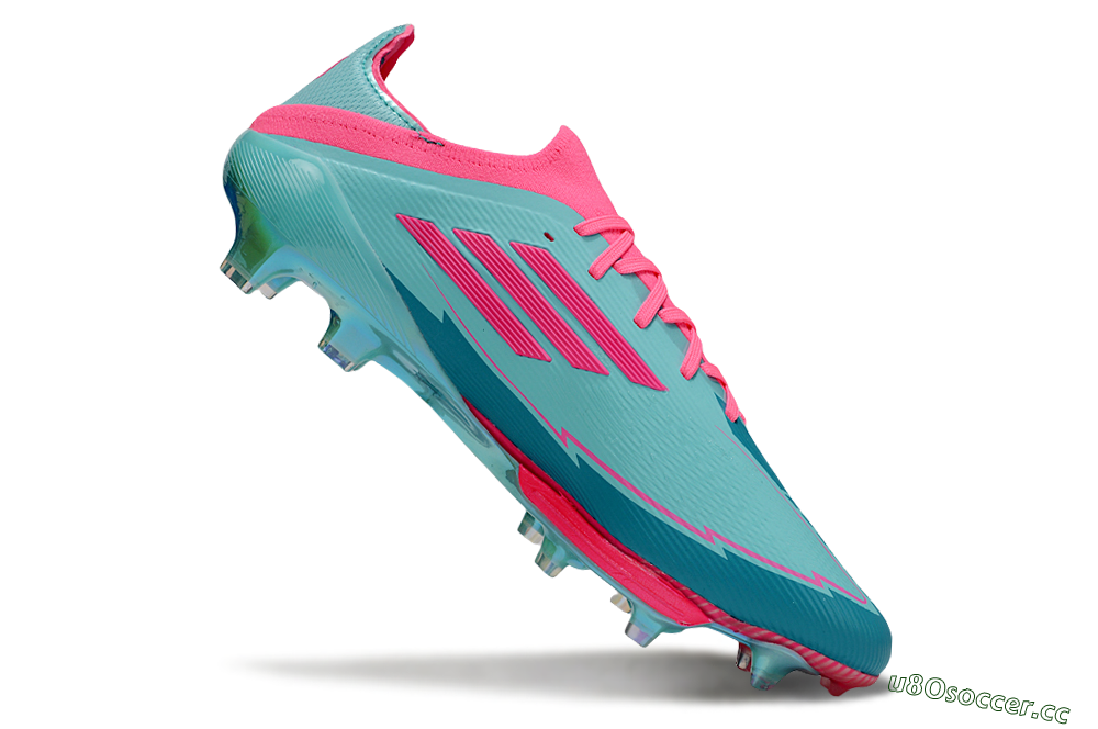 Men's Messi x Adidas F50+ Elite Lightstrike Pro FG Firm Ground Low-Tops Football Boots - Jade/Pink 4