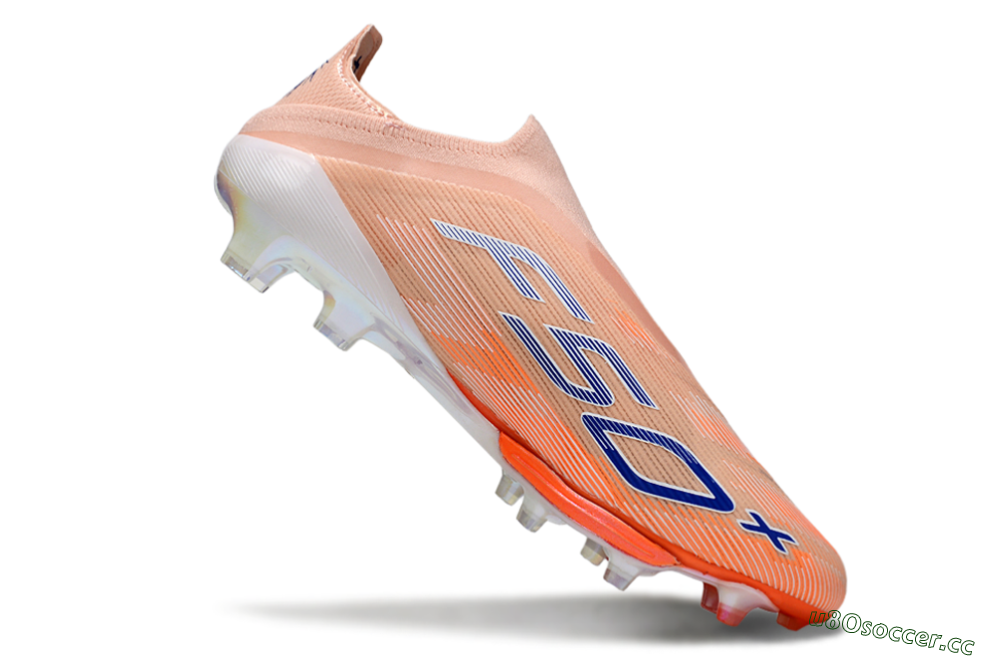 Men's Adidas F50+ Elite Lightstrike Pro Laceless FG Firm Ground Low-Tops Football Boots - Pink/Orange/White 4