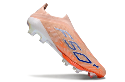 Men's Adidas F50+ Elite Lightstrike Pro Laceless FG Firm Ground Low-Tops Football Boots - Pink/Orange/White