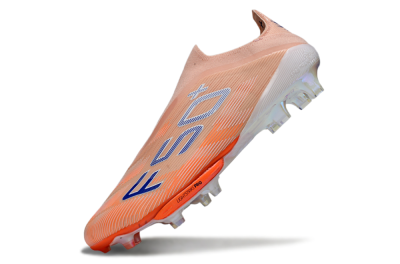 Men's Adidas F50+ Elite Lightstrike Pro Laceless FG Firm Ground Low-Tops Football Boots - Pink/Orange/White