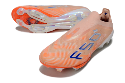 Men's Adidas F50+ Elite Lightstrike Pro Laceless FG Firm Ground Low-Tops Football Boots - Pink/Orange/White