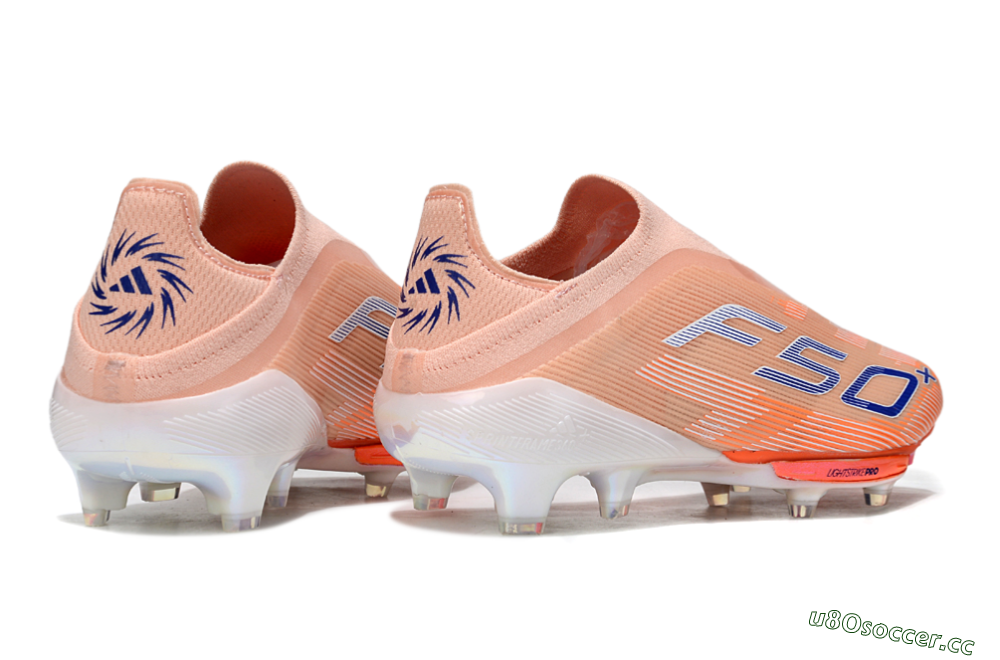 Men's Adidas F50+ Elite Lightstrike Pro Laceless FG Firm Ground Low-Tops Football Boots - Pink/Orange/White 6