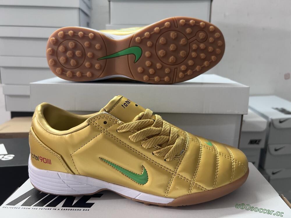 Unisex Nike Total 90 II TF Artificial Turf Low-Tops Football Shoes - Gold/Yellow/White
