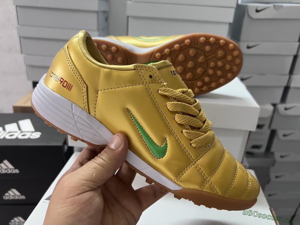 Unisex Nike Total 90 II TF Artificial Turf Low-Tops Football Shoes - Gold/Yellow/White