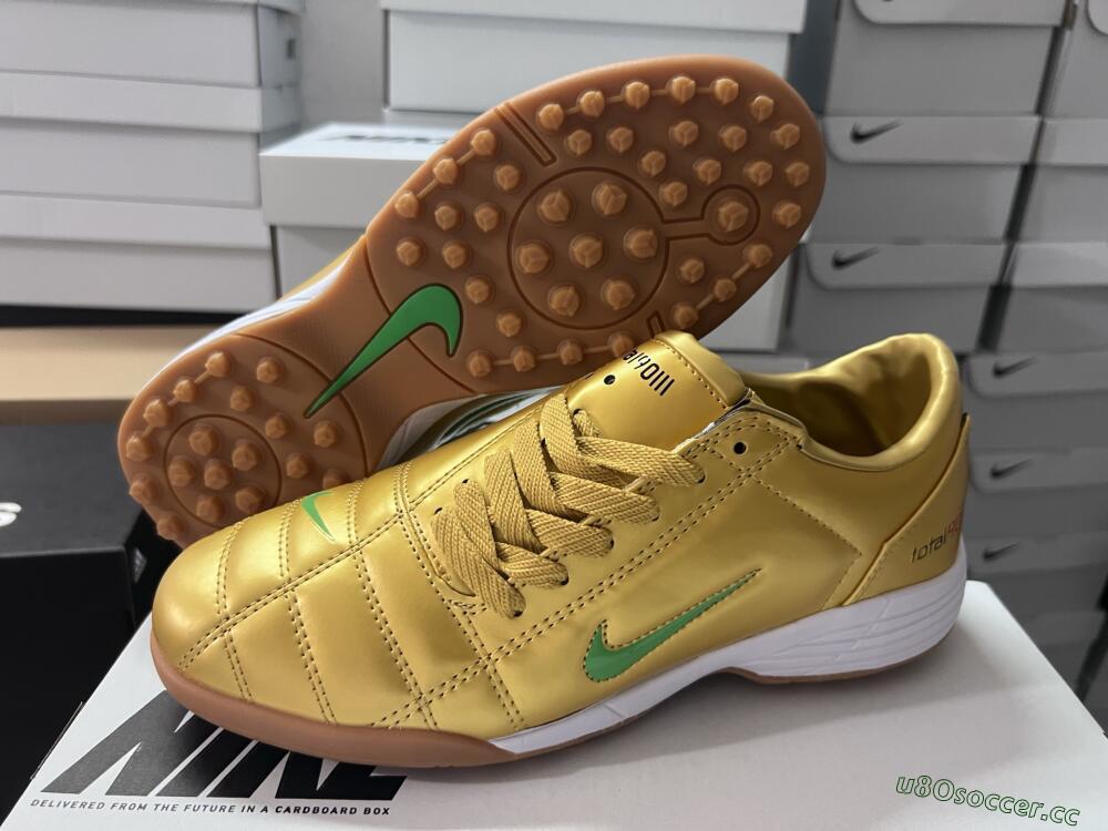 Unisex Nike Total 90 II TF Artificial Turf Low-Tops Football Shoes - Gold/Yellow/White