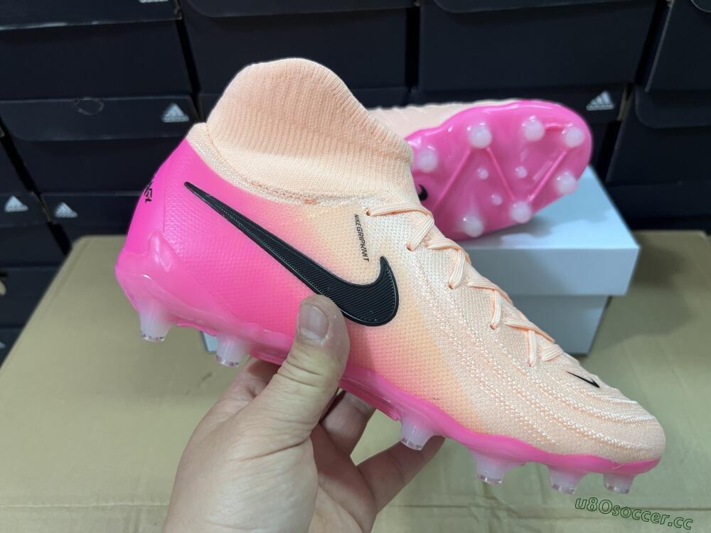Men's Nike Phantom Luna Elite AG Artificial Grass High-Tops Football Boots - Pink/Black