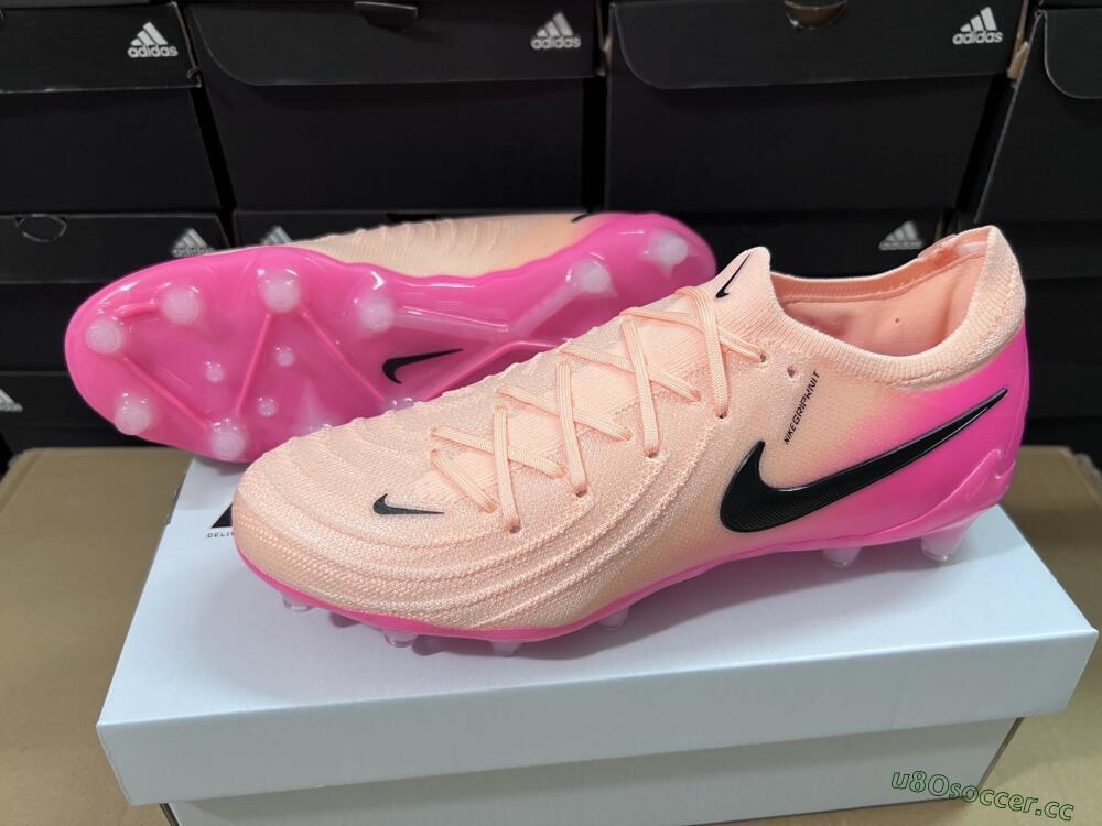 Men's Nike Phantom GX 2 Elite AG Artificial Grass Low-Tops Football Boots - Pink/Black