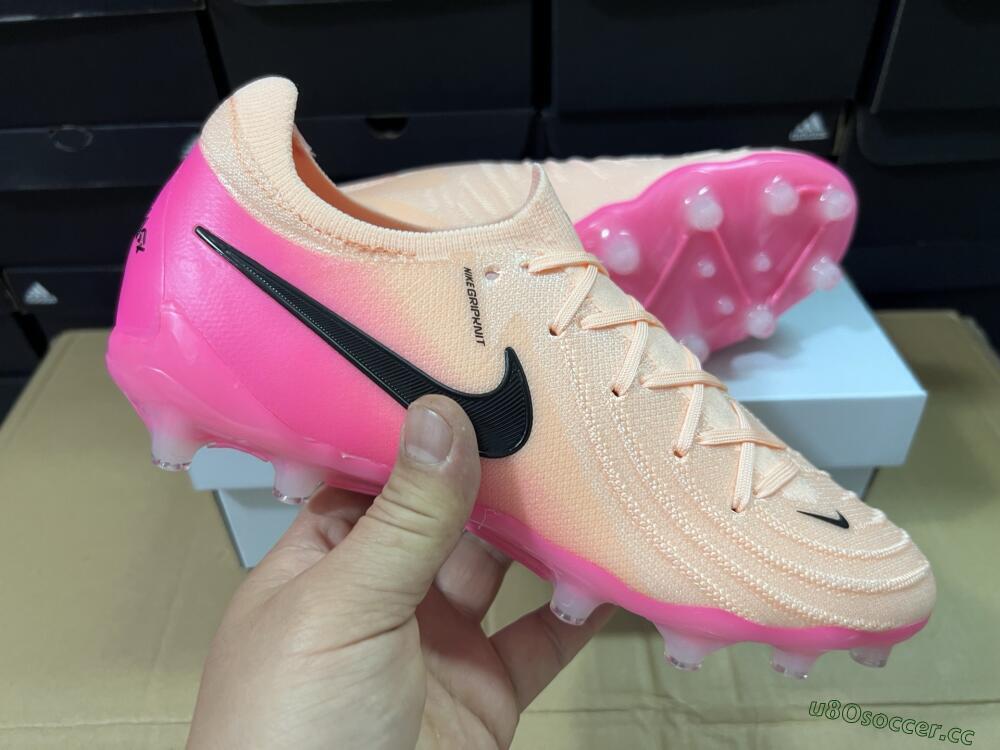 Men's Nike Phantom GX 2 Elite AG Artificial Grass Low-Tops Football Boots - Pink/Black