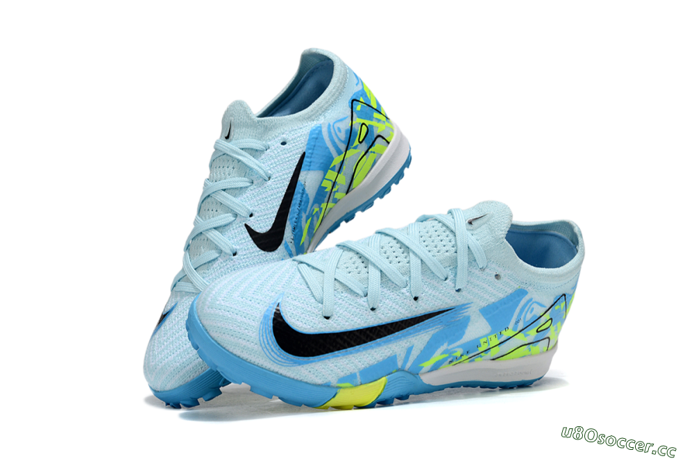 Kids Nike Air Zoom Mercurial Vapor 16 Elite TF Artificial Turf Low-Tops Football Shoes - Blue/Black/Yellow 0