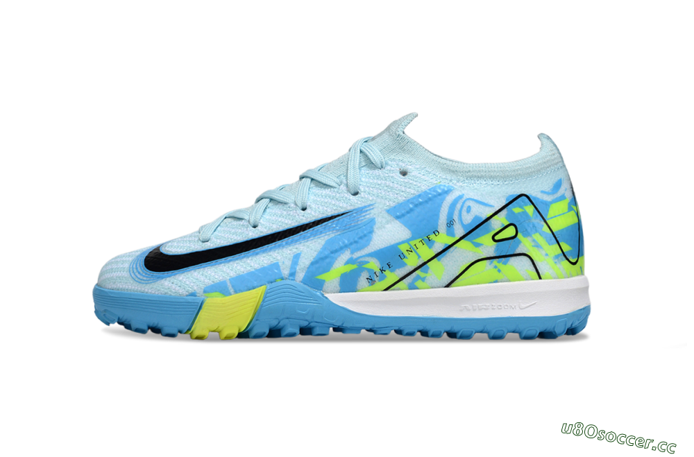 Kids Nike Air Zoom Mercurial Vapor 16 Elite TF Artificial Turf Low-Tops Football Shoes - Blue/Black/Yellow 2
