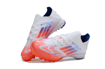 Kids Adidas F50 Elite TF Artificial Turf Low-Tops Football Shoes - White/Red/Blue