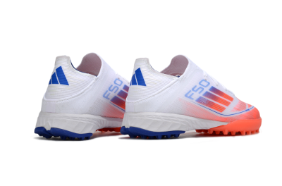 Kids Adidas F50 Elite TF Artificial Turf Low-Tops Football Shoes - White/Red/Blue