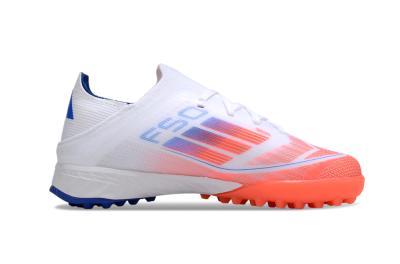 Kids Adidas F50 Elite TF Artificial Turf Low-Tops Football Shoes - White/Red/Blue