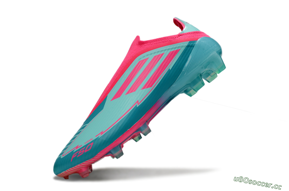 Unisex Messi x Adidas F50 Elite Laceless FG Firm Ground Low-Tops Football Boots - Green/Pink/White 6