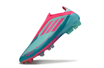 Unisex Messi x Adidas F50 Elite Laceless FG Firm Ground Low-Tops Football Boots - Green/Pink/White