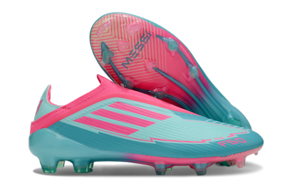Unisex Messi x Adidas F50 Elite Laceless FG Firm Ground Low-Tops Football Boots - Green/Pink/White