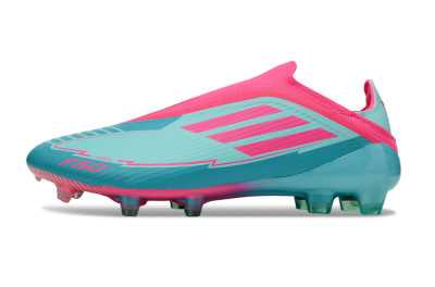 Unisex Messi x Adidas F50 Elite Laceless FG Firm Ground Low-Tops Football Boots - Green/Pink/White