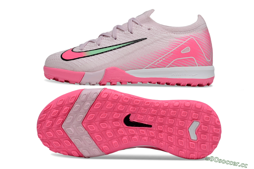 Kids Nike Air Zoom Mercurial Vapor 16 Elite TF Artificial Turf Low-Tops Football Shoes - Pink/White/Black 1