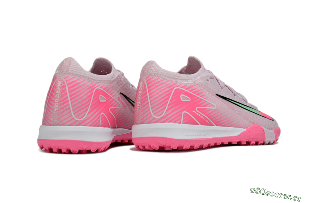Kids Nike Air Zoom Mercurial Vapor 16 Elite TF Artificial Turf Low-Tops Football Shoes - Pink/White/Black 7