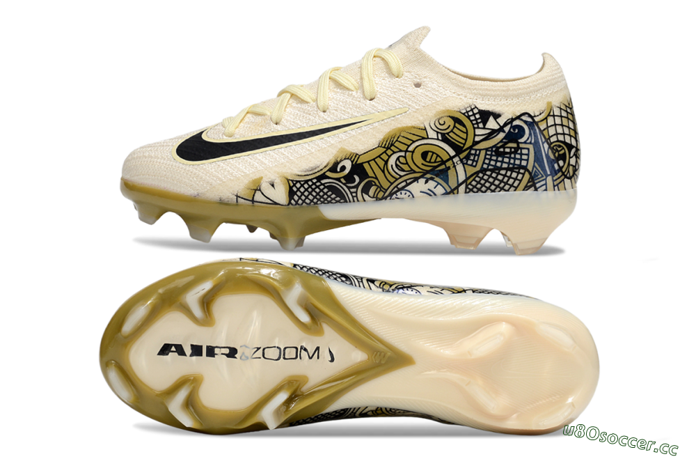 Kids Nike Air Zoom Mercurial Vapor 16 Elite FG Firm Ground Low-Tops Football Boots - Beige/Black/Brown 1