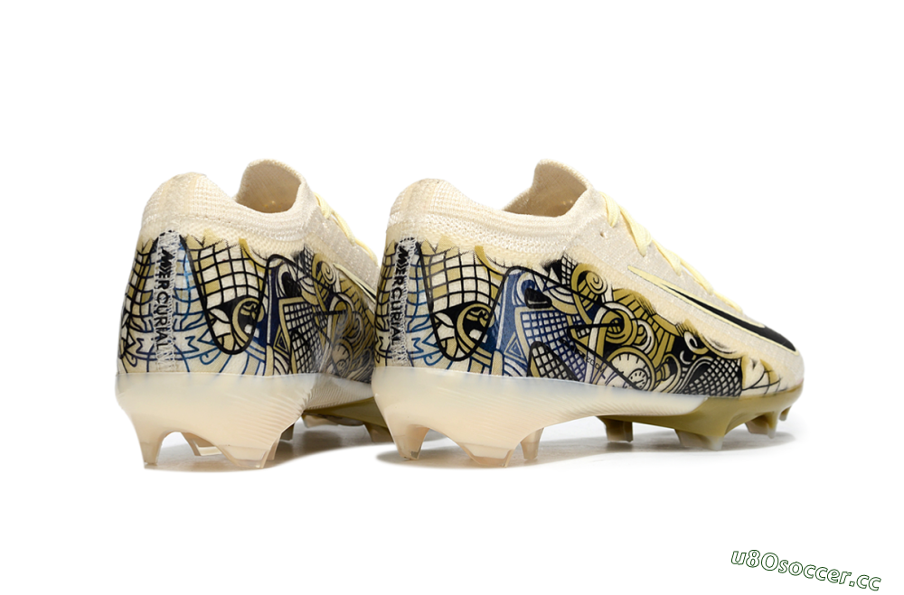 Kids Nike Air Zoom Mercurial Vapor 16 Elite FG Firm Ground Low-Tops Football Boots - Beige/Black/Brown 6