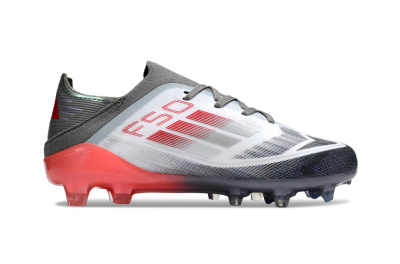 Kids Adidas F50 Elite FG Firm Ground Low-Tops Football Boots - White/Silver/Red