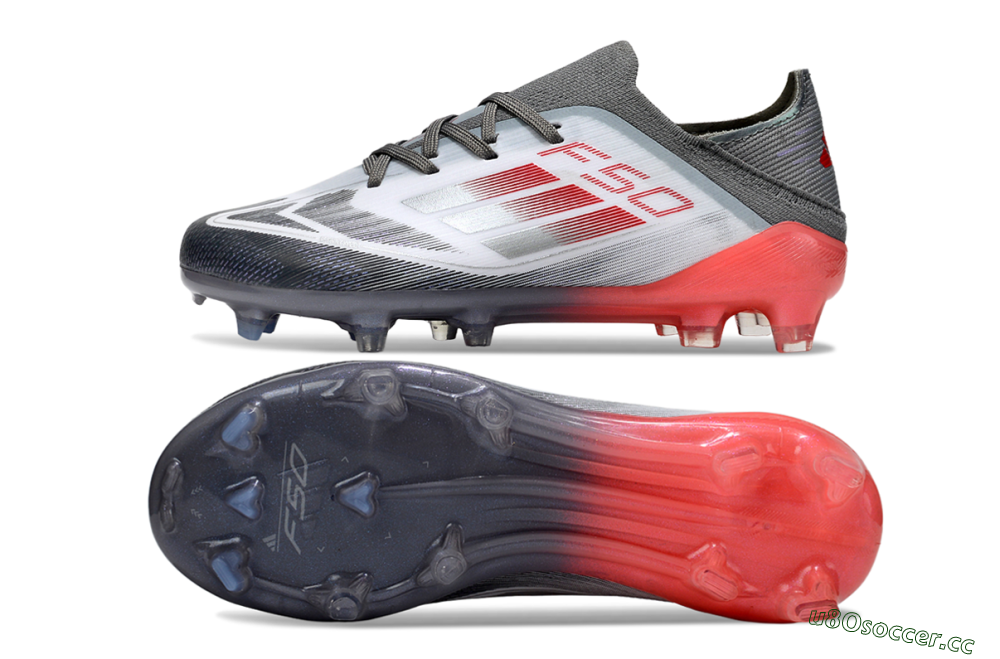 Kids Adidas F50 Elite FG Firm Ground Low-Tops Football Boots - White/Silver/Red 1
