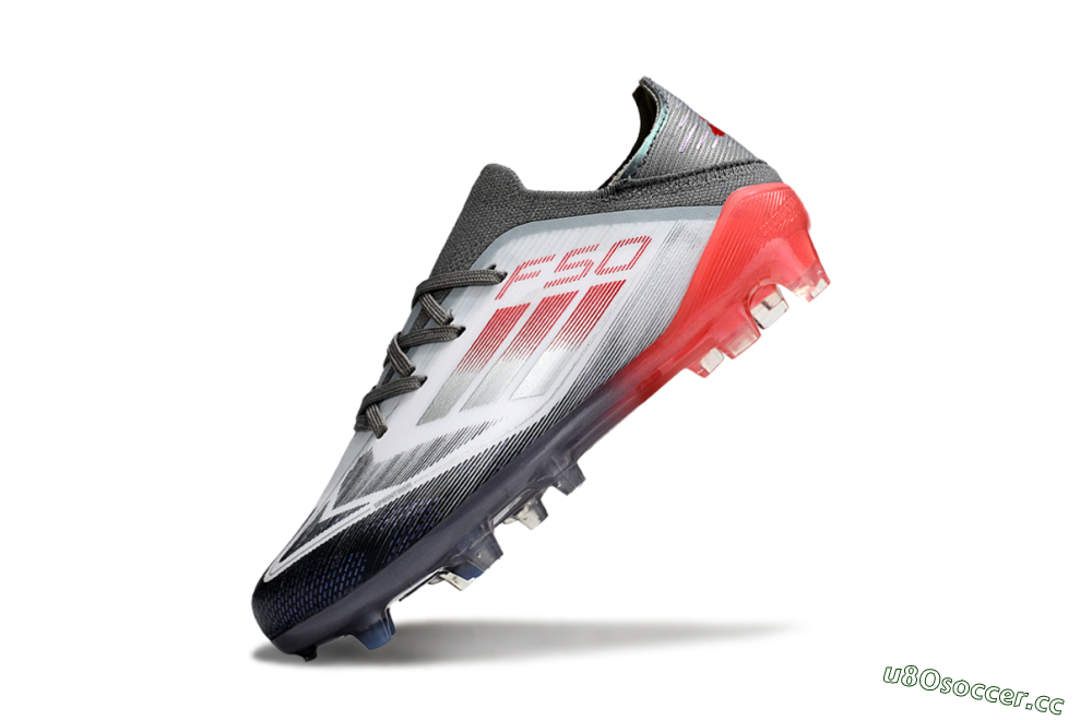 Kids Adidas F50 Elite FG Firm Ground Low-Tops Football Boots - White/Silver/Red 4