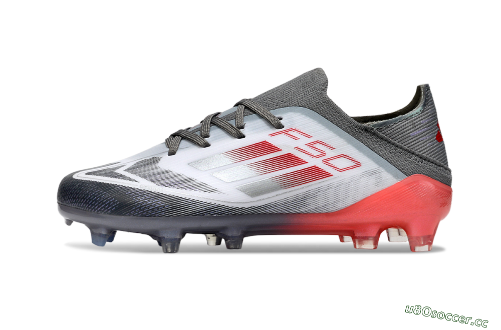 Kids Adidas F50 Elite FG Firm Ground Low-Tops Football Boots - White/Silver/Red 2
