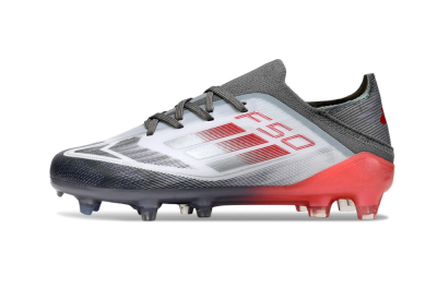 Kids Adidas F50 Elite FG Firm Ground Low-Tops Football Boots - White/Silver/Red