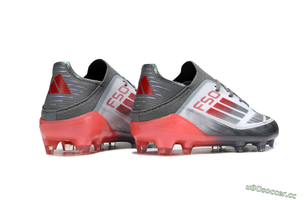 Kids Adidas F50 Elite FG Firm Ground Low-Tops Football Boots - White/Silver/Red 6