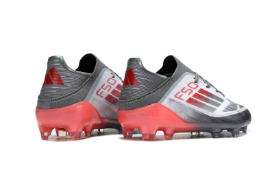 Kids Adidas F50 Elite FG Firm Ground Low-Tops Football Boots - White/Silver/Red