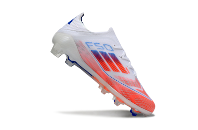 Kids Adidas F50 Elite FG Firm Ground Low-Tops Football Boots - White/Red/Blue