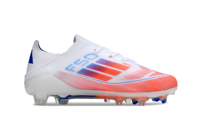 Kids Adidas F50 Elite FG Firm Ground Low-Tops Football Boots - White/Red/Blue