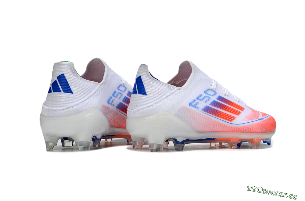 Kids Adidas F50 Elite FG Firm Ground Low-Tops Football Boots - White/Red/Blue 6