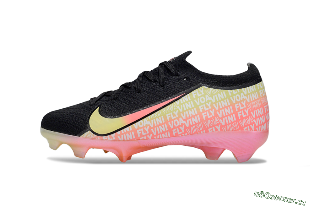 Kids Nike Air Zoom Mercurial Vapor 16 Elite FG Firm Ground Low-Tops Football Boots - Black/Pink/Yellow 2