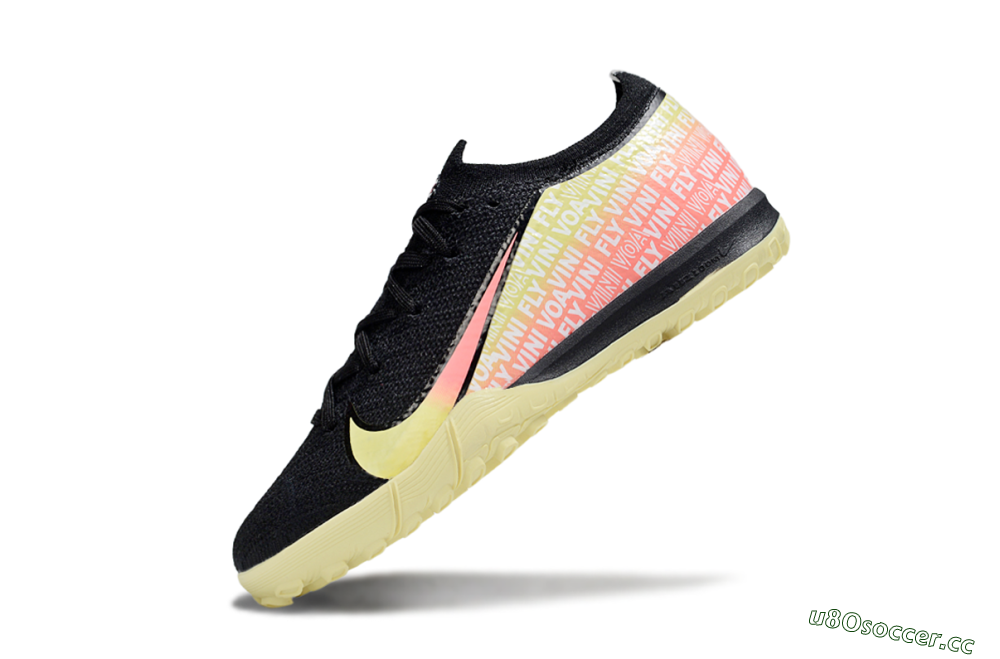 Kids Nike Air Zoom Mercurial Vapor 16 Elite TF Artificial Turf Low-Tops Football Shoes - Black/Pink/Yellow 4
