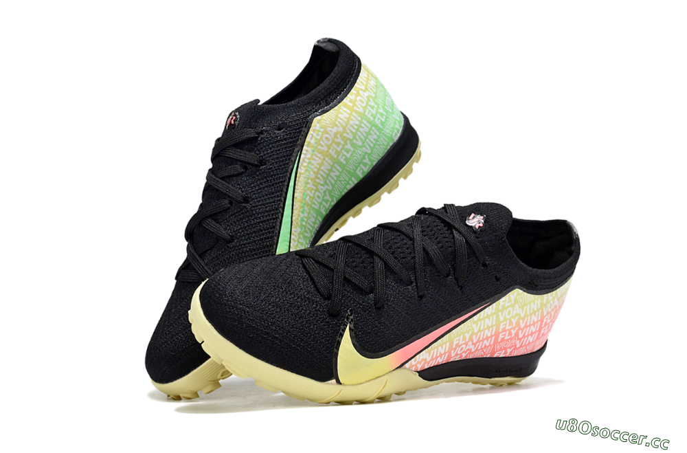 Kids Nike Air Zoom Mercurial Vapor 16 Elite TF Artificial Turf Low-Tops Football Shoes - Black/Pink/Yellow 0