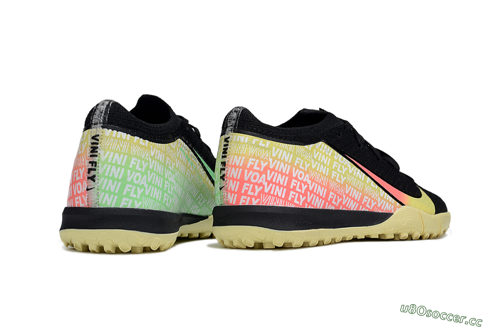 Kids Nike Air Zoom Mercurial Vapor 16 Elite TF Artificial Turf Low-Tops Football Shoes - Black/Pink/Yellow 6