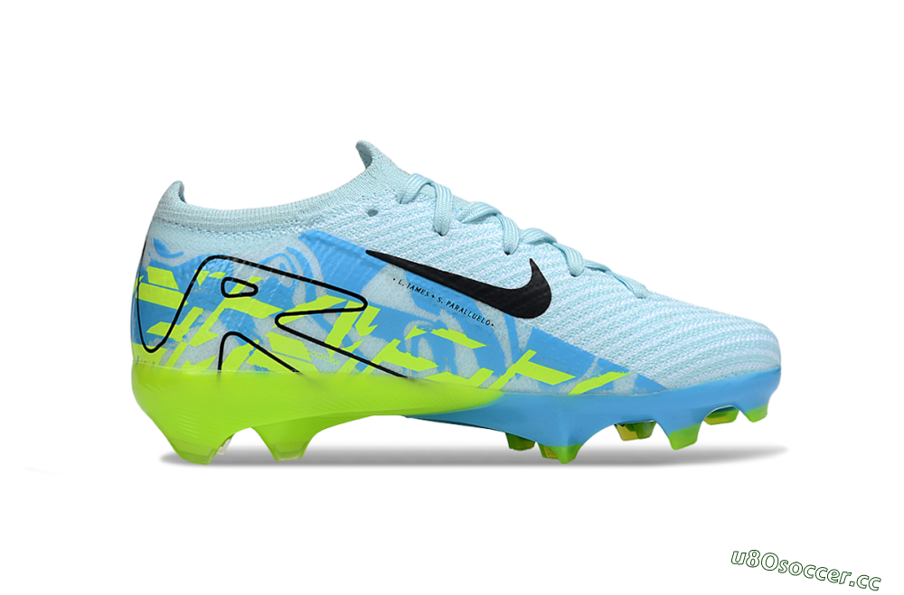 Kids Nike Air Zoom Mercurial Vapor 16 Elite FG Firm Ground Low-Tops Football Boots - Jade/Blue/Yellow 6