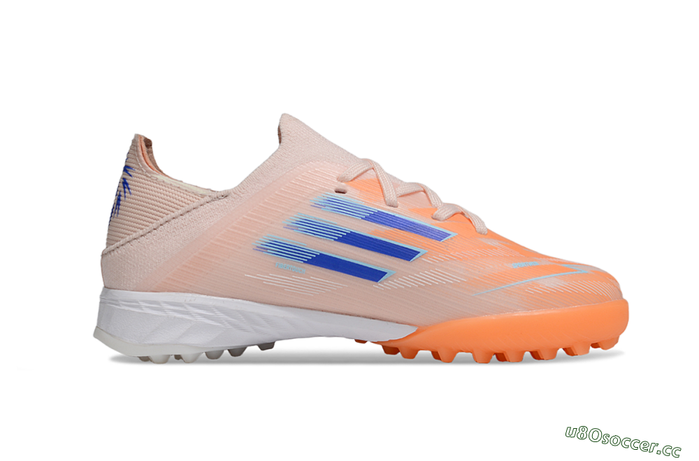 Kids Adidas F50 Elite TF Artificial Turf Low-Tops Football Shoes - Pink/Blue/White 5