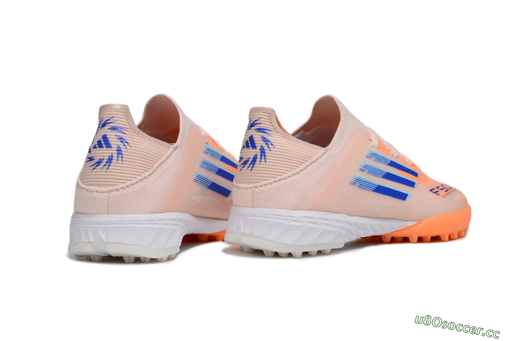 Kids Adidas F50 Elite TF Artificial Turf Low-Tops Football Shoes - Pink/Blue/White 6