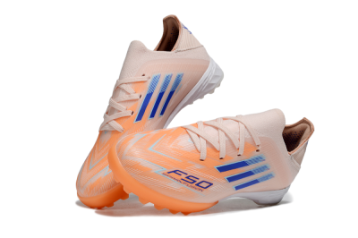 Kids Adidas F50 Elite TF Artificial Turf Low-Tops Football Shoes - Pink/Blue/White