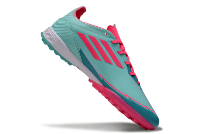 Unisex Messi x Adidas F50 Pro TF Artificial Turf Low-Tops Football Shoes - Green/Pink/White