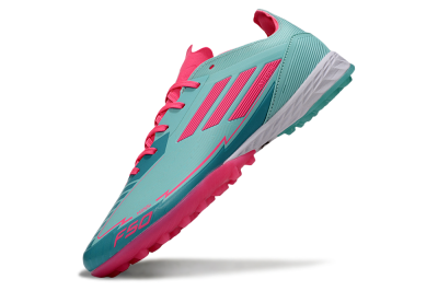 Unisex Messi x Adidas F50 Pro TF Artificial Turf Low-Tops Football Shoes - Green/Pink/White