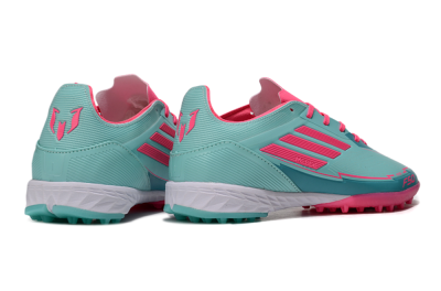 Unisex Messi x Adidas F50 Pro TF Artificial Turf Low-Tops Football Shoes - Green/Pink/White
