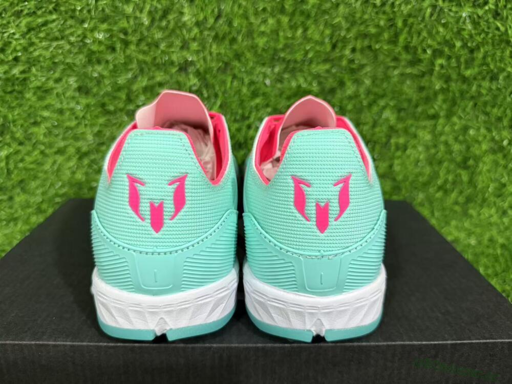 Unisex Messi x Adidas F50 Pro TF Artificial Turf Low-Tops Football Shoes - Green/Pink/White